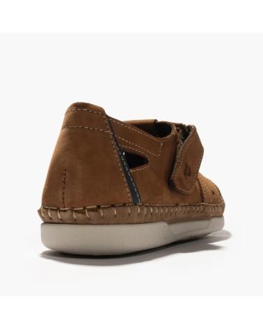 PITILLOS SANDALIA CANGREJERA HOMBRE ESTILO KIOWA EN NOBUCK CON VELCRO MARRóN