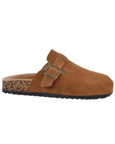 ISTERIA ZUECO PLANO DE MODA CON HEBILLA PARA MUJER 25230 CO CUERO