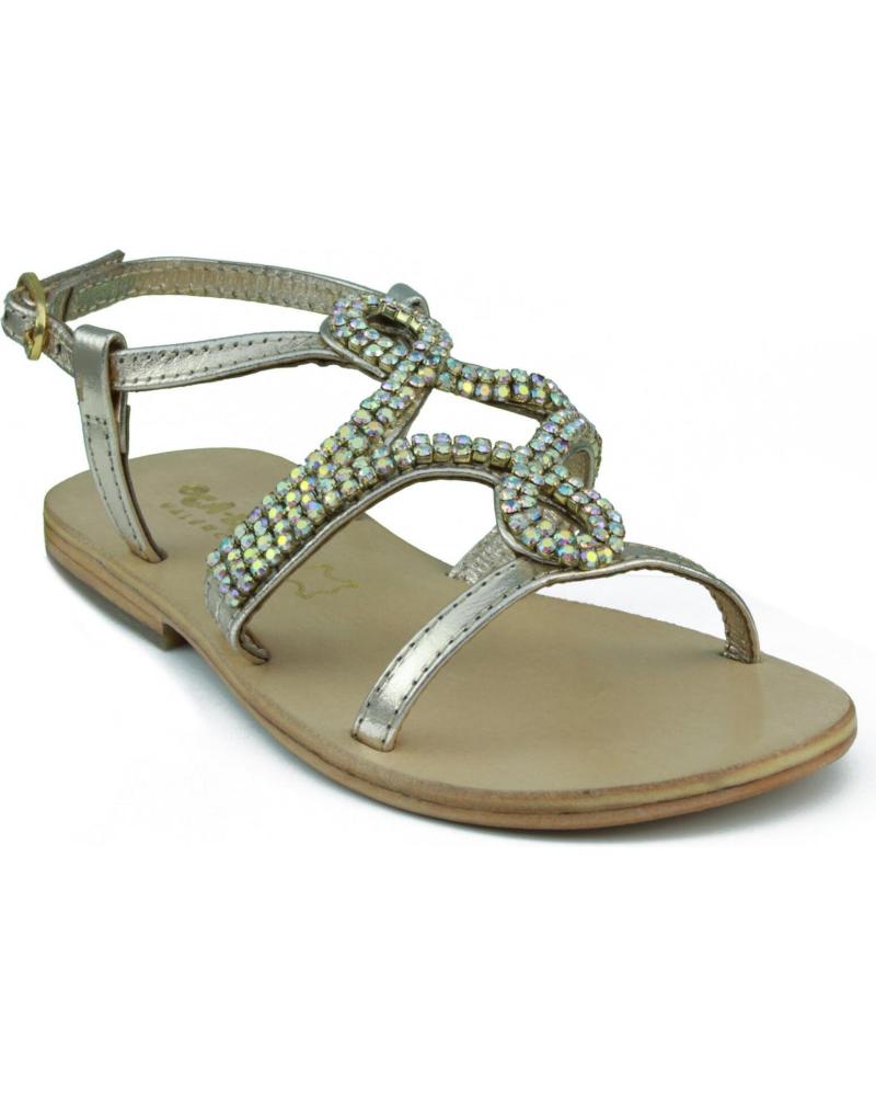 Sandalen OCA LOCA SHOES  für Mädchen OCA LOCA SANDALIA NINA PIEL METALIZADA ADORNO STRASS  ORO