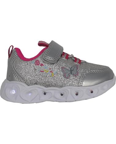 CALZADOMANIA DEPORTIVO CON LUCES NINA PLATA