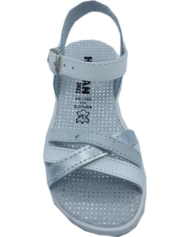 HURAN SANDALIA PIEL NINA BLANCO