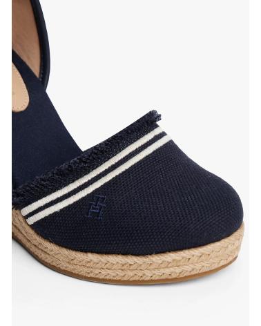 TOMMY HILFIGER FRINGE CANVAS HIGH WEDGE MARINO