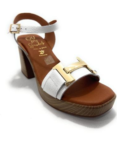 OH MY SANDALS SANDALIA TACON MADERA HEBILLA OH MY SAN BLANCO