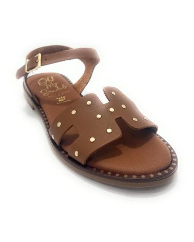OH MY SANDALS SANDALIA PIEL REMACHES H NEGRO
