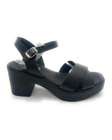 VALERIAS SANDALIAS PIEL CRUZADA TACON LOLA RICO NEGRO