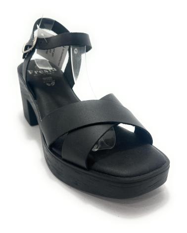 VALERIAS SANDALIAS PIEL CRUZADA TACON LOLA RICO NEGRO