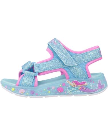 SKECHERS SANDALIAS NINA MODELO LIGHTS MERMAID DR COLOR AZUL BLMT