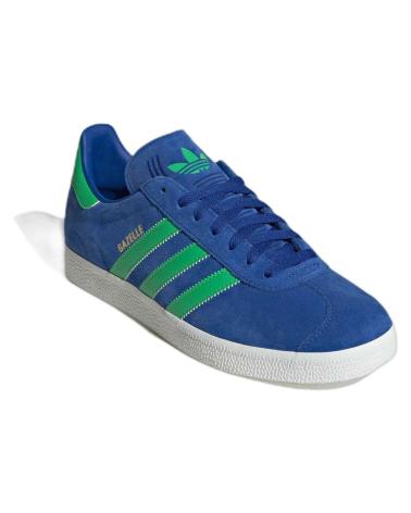 ADIDAS GAZELLE - ZAPATILLAS CLÁSICAS EN ANTE AZUL Y VERDE AZUL
