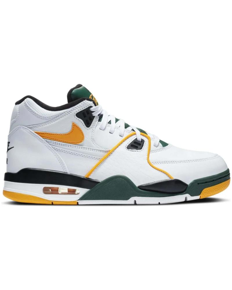 NIKE AIR FLIGHT 89 SUPERSONICS BLANCHES AVEC DÉTAILS VERTS ET JAUNES BLANCO