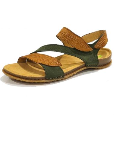 EL NATURALISTA SANDALIA CASUAL PLANA DE PIEL CON SUELA DE GOMA KAKI CUERO