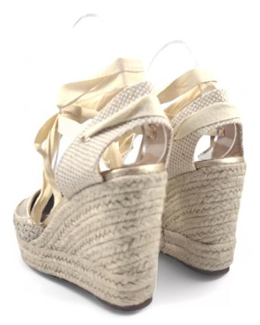 Sandalen für Damen TIMBOS SANDALIA CUNA ESPARTO MUJER ORO 131286 AMARILLO