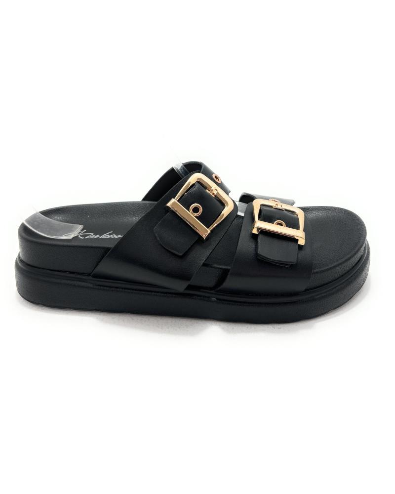 KISS LEISS SANDALIA HEBILLAS CONFORT RELAX NEGRO