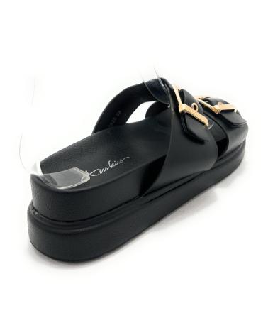 KISS LEISS SANDALIA HEBILLAS CONFORT RELAX NEGRO