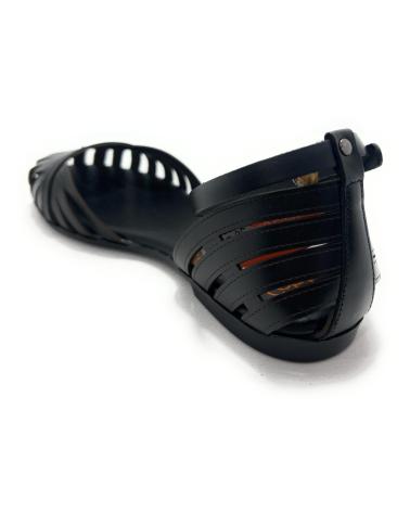 PORRONET SANDALIA PIEL CANGREJERA HEBILL NEGRO