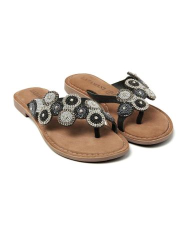 LAZAMANI SANDALIA DE PIEL CON DECORACION DE PEDRERIA SOUTH