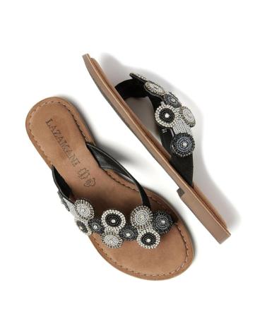LAZAMANI SANDALIA DE PIEL CON DECORACION DE PEDRERIA SOUTH