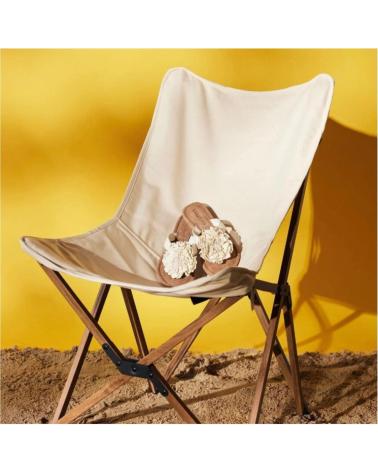 LAZAMANI SANDALIAS DE PIEL CON ADORNO DE FLOR OFF WHITE