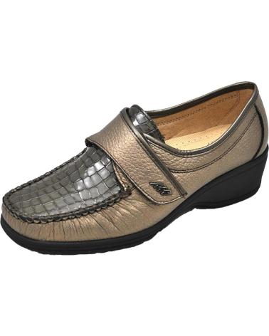 Woman Mocasines LUMEL - MOCASIN APERTURA VELCRO MUY ANCHO PLANTILLA EXTRA  TAUPE-BRONCE