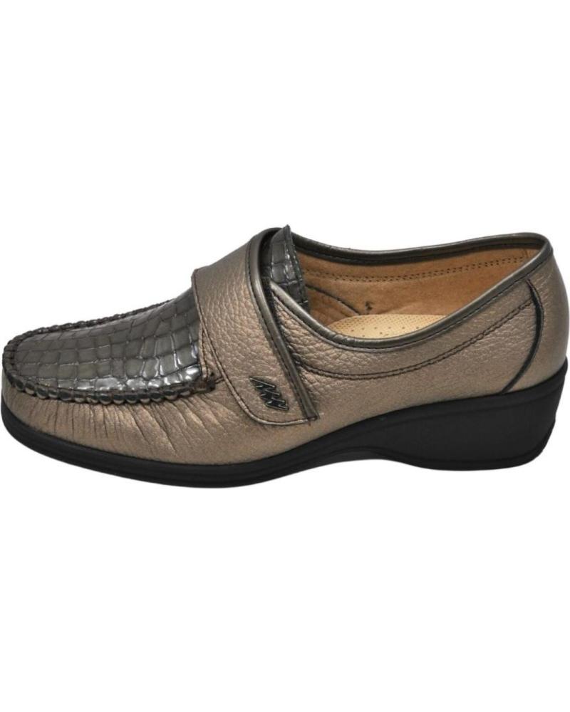 Woman Mocasines LUMEL - MOCASIN APERTURA VELCRO MUY ANCHO PLANTILLA EXTRA  TAUPE-BRONCE