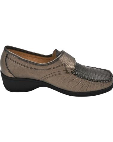 Woman Mocasines LUMEL - MOCASIN APERTURA VELCRO MUY ANCHO PLANTILLA EXTRA  TAUPE-BRONCE