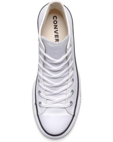 Deportivas CONVERSE  de Mujer y Hombre y Niña y Niño 561676C CHUCK TAYLOR ALL STAR PLATFORM LEATHER HI WHITE-BLACK-WHITE  BLANCO