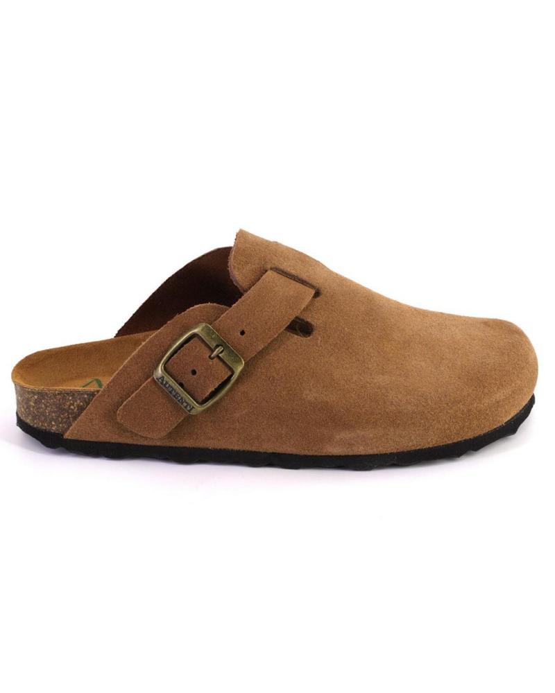 AUTENTI 355 ZUECOS O MULES DE MUJER ANTE SERRAJE MARRON