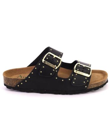 AUTENTI 13843 ZUECOS O MULES DE MUJER NEGRO PIEL CUERO