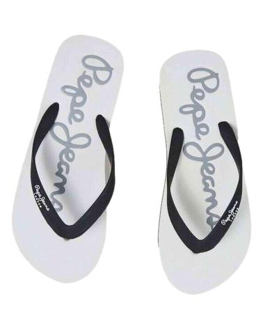 PEPE JEANS BAY BEACH BASIC FLIP-FLOPS SANDALEN HERREN WEISS SCHWARZ MIT LOGO MULTICOLOR