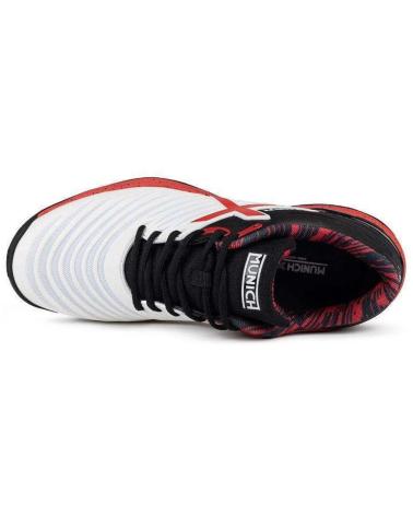 MUNICH CASUAL SNEAKERS IN WHITE, BLACK, AND RED BLANCO