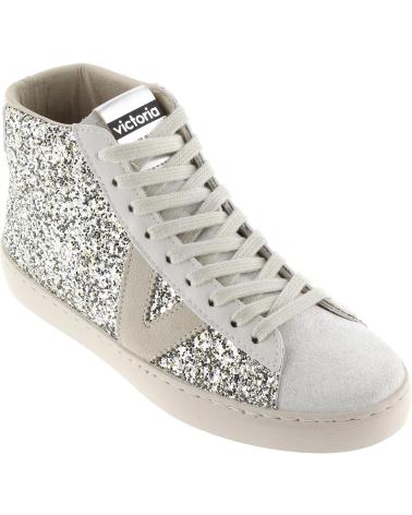 VICTORIA BERLIN BOTIN GLITTER PIEL PLATA SILVER