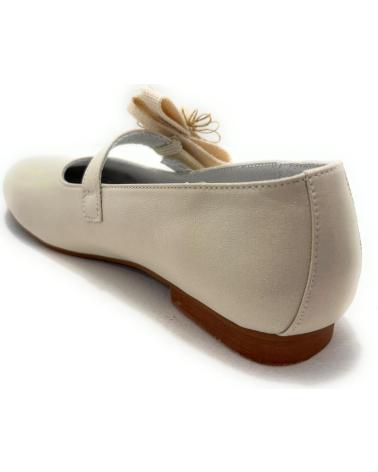 BUBBLE BOBBLE ZAPATOS NINA COMUNION PIEL LAZO BEIGE