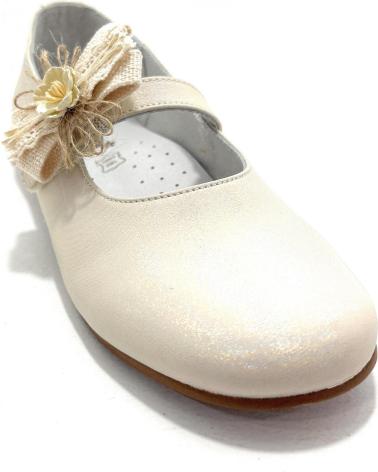 BUBBLE BOBBLE ZAPATOS NINA COMUNION PIEL LAZO BEIGE