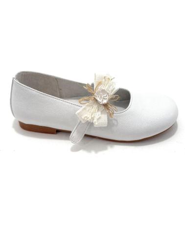BUBBLE BOBBLE ZAPATOS NINA COMUNION PIEL LAZO BLANCO