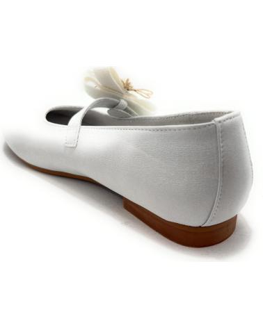 BUBBLE BOBBLE ZAPATOS NINA COMUNION PIEL LAZO BLANCO