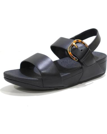 FITFLOP SANDALIA CASUAL DE PIEL CON CUNA DE GOMA NEGRO