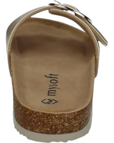 MYSOFT CHANCLAS SOFTGEL CON HEBILLAS PLATINO 25M077-PLATINO SANDALI MORADO