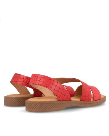 MARILA SANDALIA PLANA PARA MUJER EN PIEL ASH ROJO