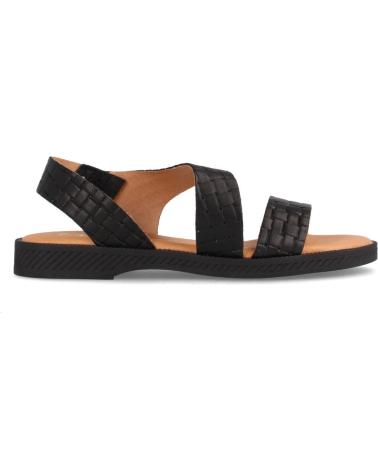 MARILA SANDALIA PLANA PARA MUJER EN PIEL ASH NEGRO
