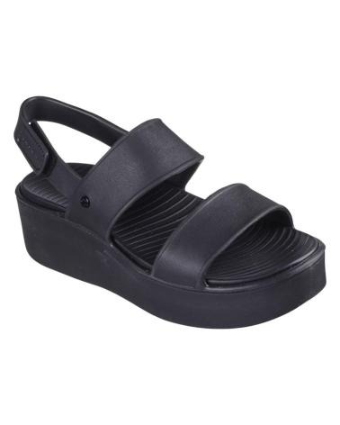 SKECHERS SANDALIAS ARCH FIT UPBEAT-SUNRISE 111257-BBK PLATAFORM NEGRO