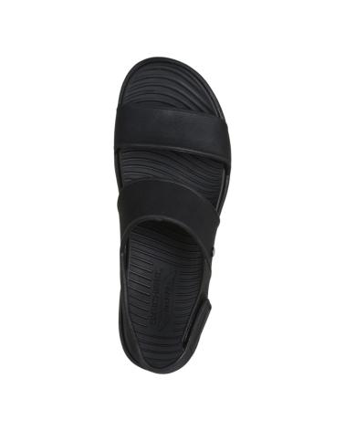 SKECHERS SANDALIAS ARCH FIT UPBEAT-SUNRISE 111257-BBK PLATAFORM NEGRO