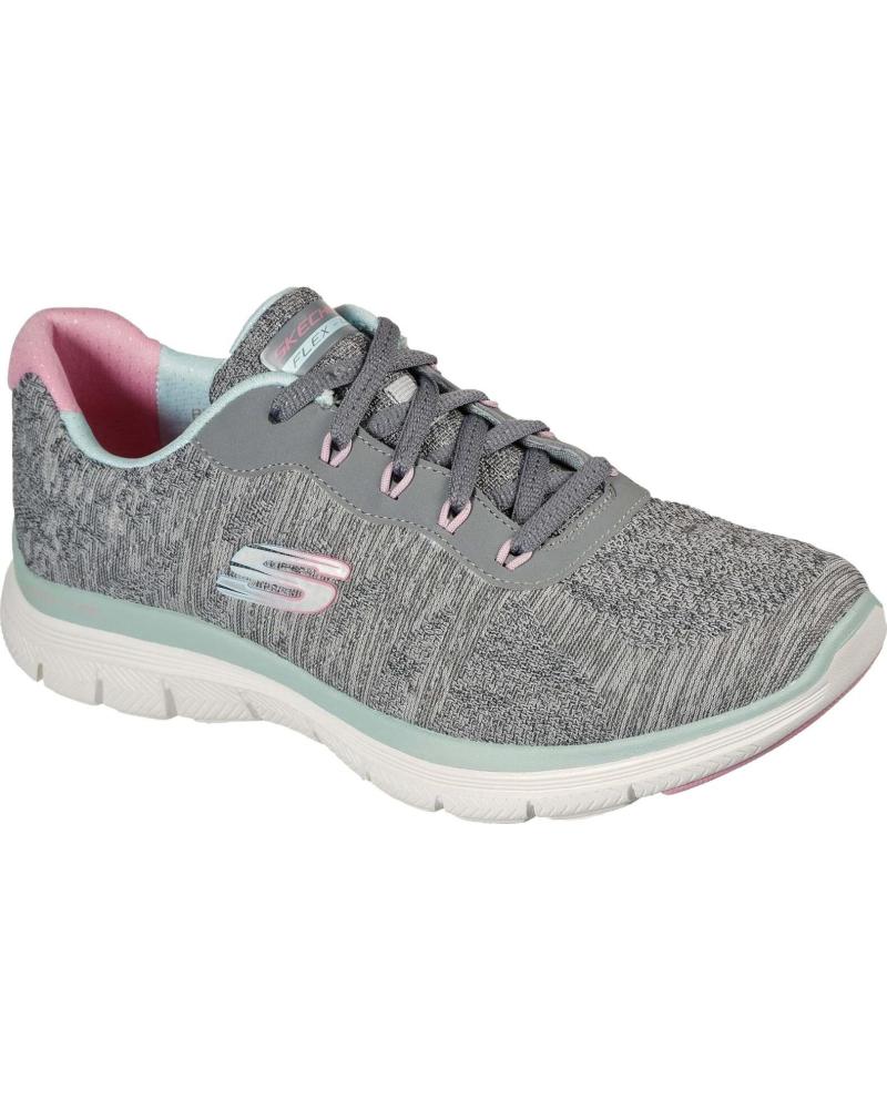 Skechers lace up mujer gris sale