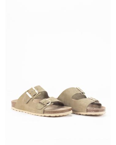 KESLEM SANDALIA DE PIEL PARA MUJER EN COLOR KAKI