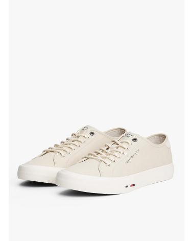 TOMMY HILFIGER TH HI VULC STREET CANVAS BEIGE