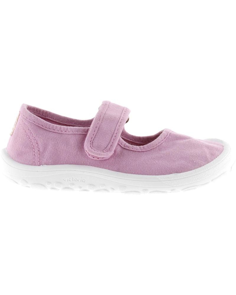 VICTORIA BARFUSS-BALLERINAS LEINEN KLETTVERSCHLUSS ROSENBLÜTEN-ROSA BOSCO 1370109 PETALO