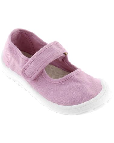 VICTORIA BARFUSS-BALLERINAS LEINEN KLETTVERSCHLUSS ROSENBLÜTEN-ROSA BOSCO 1370109 PETALO