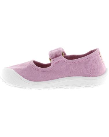 VICTORIA BARFUSS-BALLERINAS LEINEN KLETTVERSCHLUSS ROSENBLÜTEN-ROSA BOSCO 1370109 PETALO