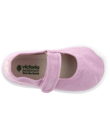 VICTORIA BARFUSS-BALLERINAS LEINEN KLETTVERSCHLUSS ROSENBLÜTEN-ROSA BOSCO 1370109 PETALO
