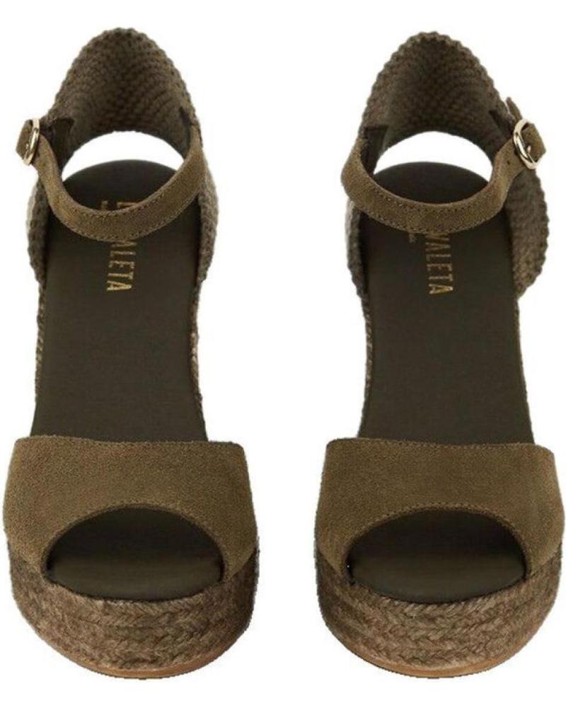 Espadrilles Femme LA VALETA Charlene Peep Toe TAUPE - Calzado