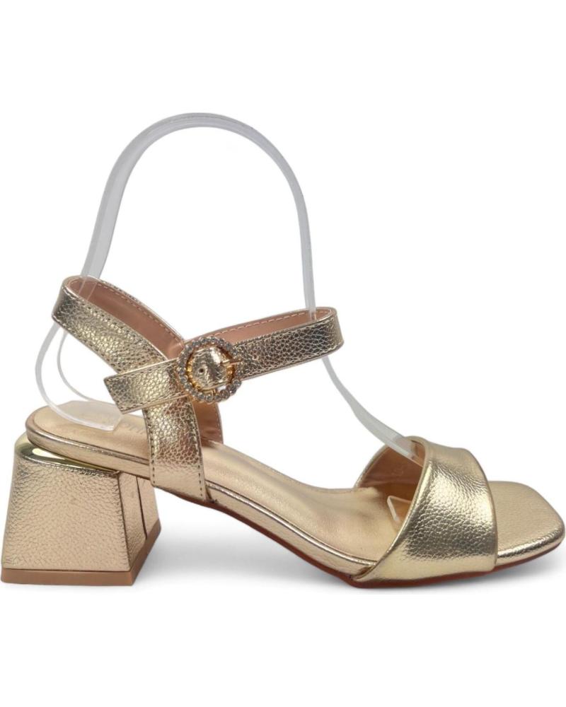 TIMBOS SANDALIA TACON FIESTA DE MUJER ORO 131551 AMARILLO