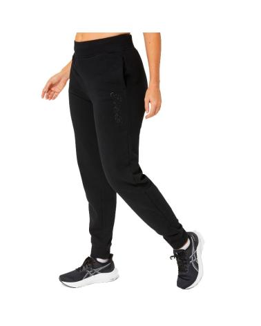 ASICS PANTALON MUJER LOGO SWEATPANT PERFORMANCE NEGRO